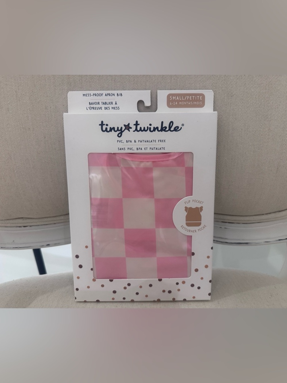 Pink Check Mess-Proof Kids Apron - Small/Petite
